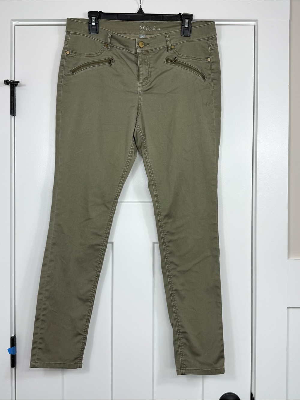 New York & Company NY Legging Skinny Stretch Twill Olive Green Women’s Size 12